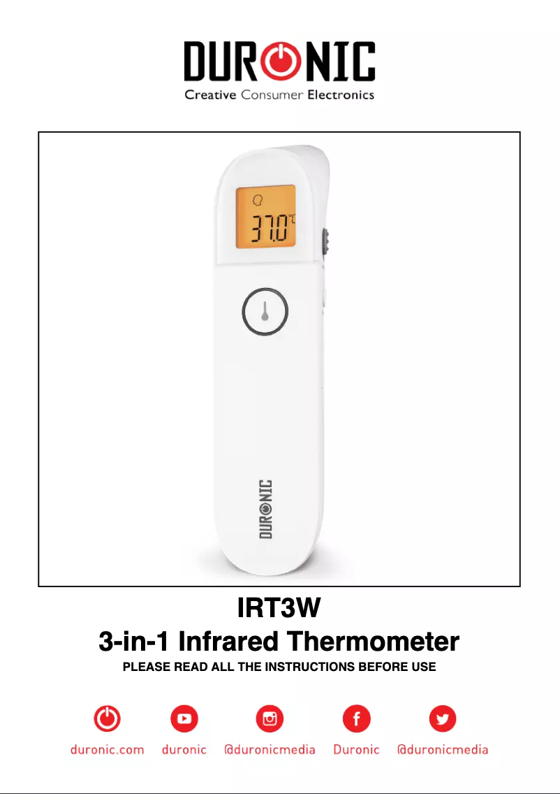 Image de la première page du manuel de l'appareil IRT3W