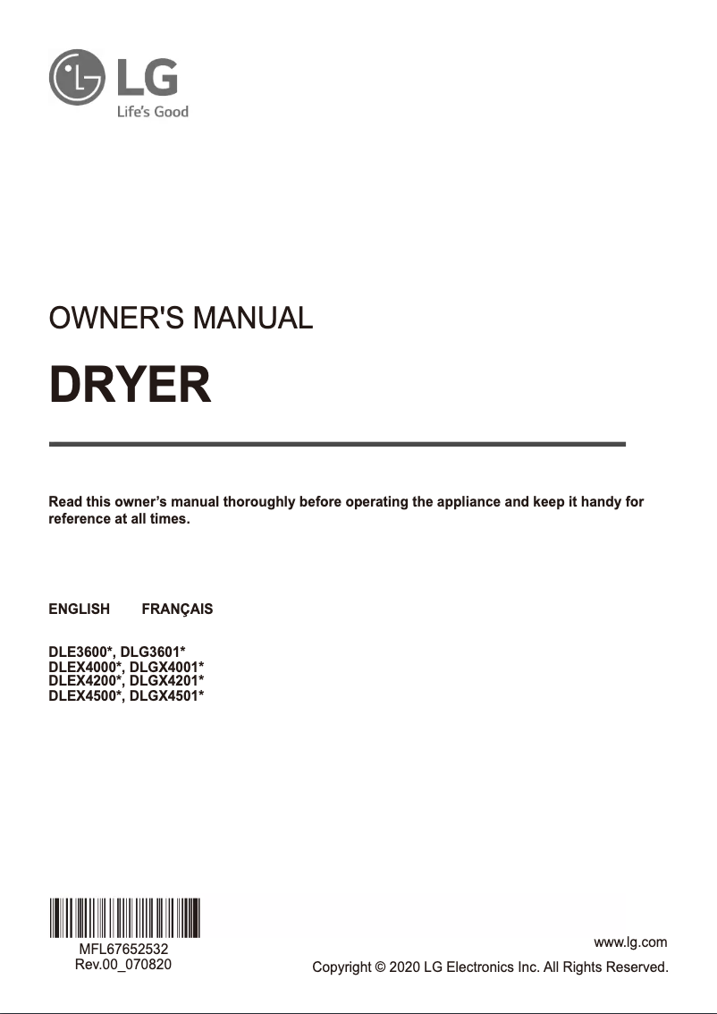 Page n°1 - Manuel utilisateur LG DX4001B