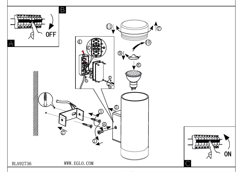 Page n°1 - Manuel utilisateur Eglo Riga-LED