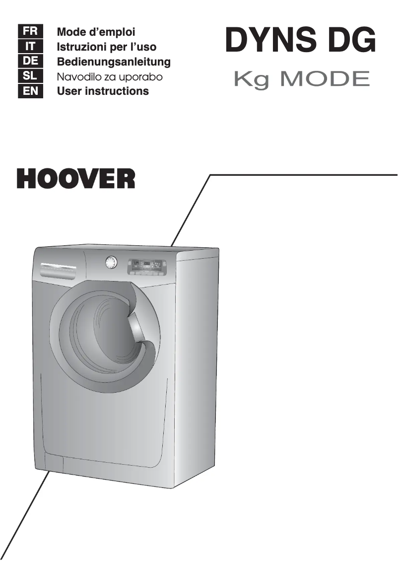 Page n°1 - Manuel utilisateur Hoover DYNS 7125DG/1-S