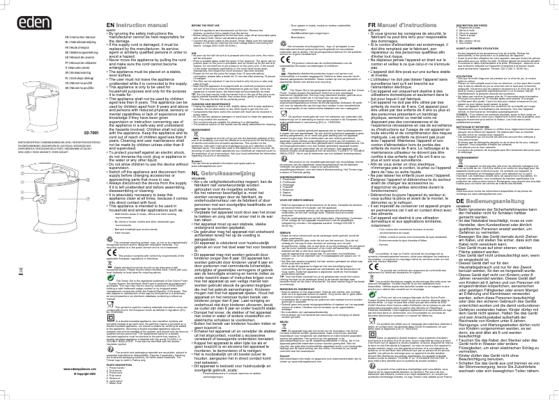 Page 1 de la notice Manuel utilisateur TriStar ED-7001