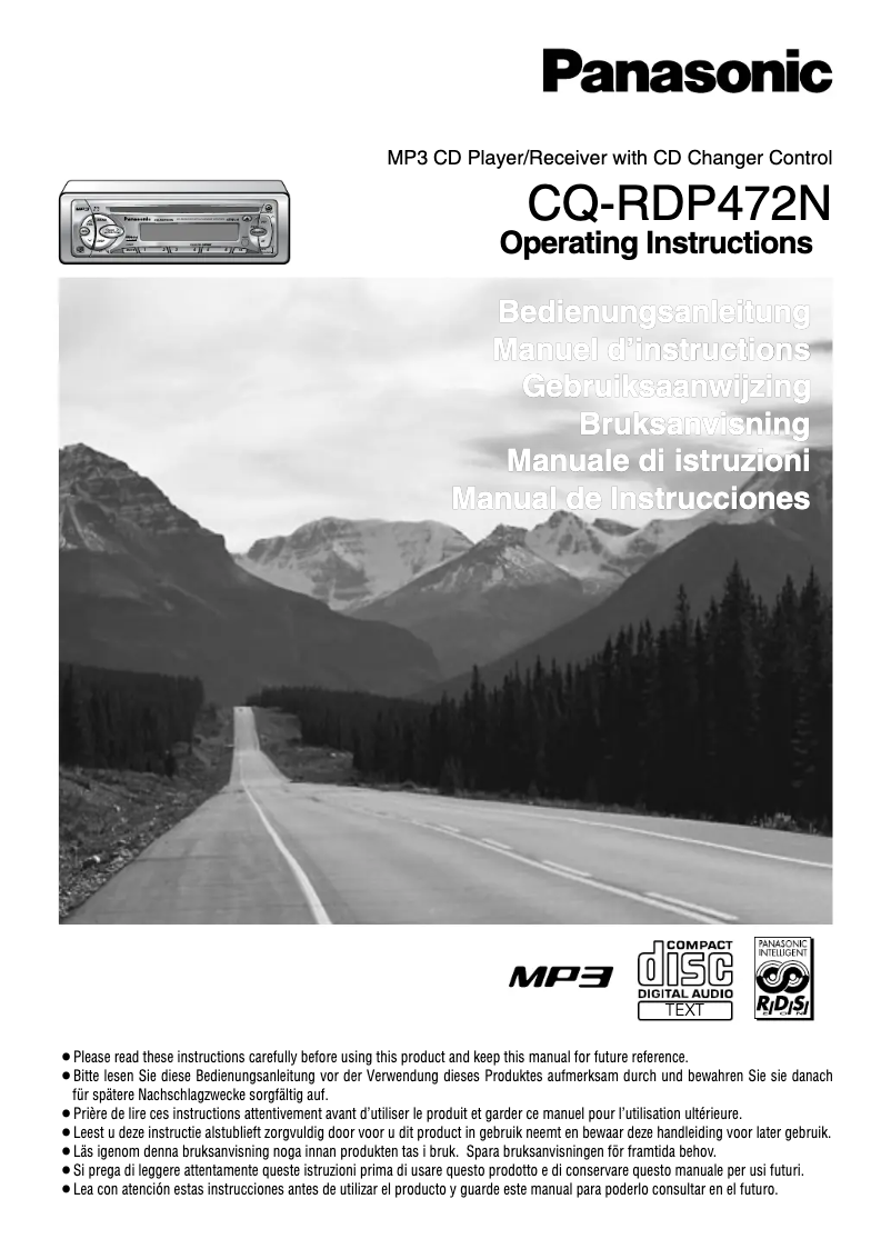 Imagen de la primera página del manual del dispositivo CQ-RDP472N