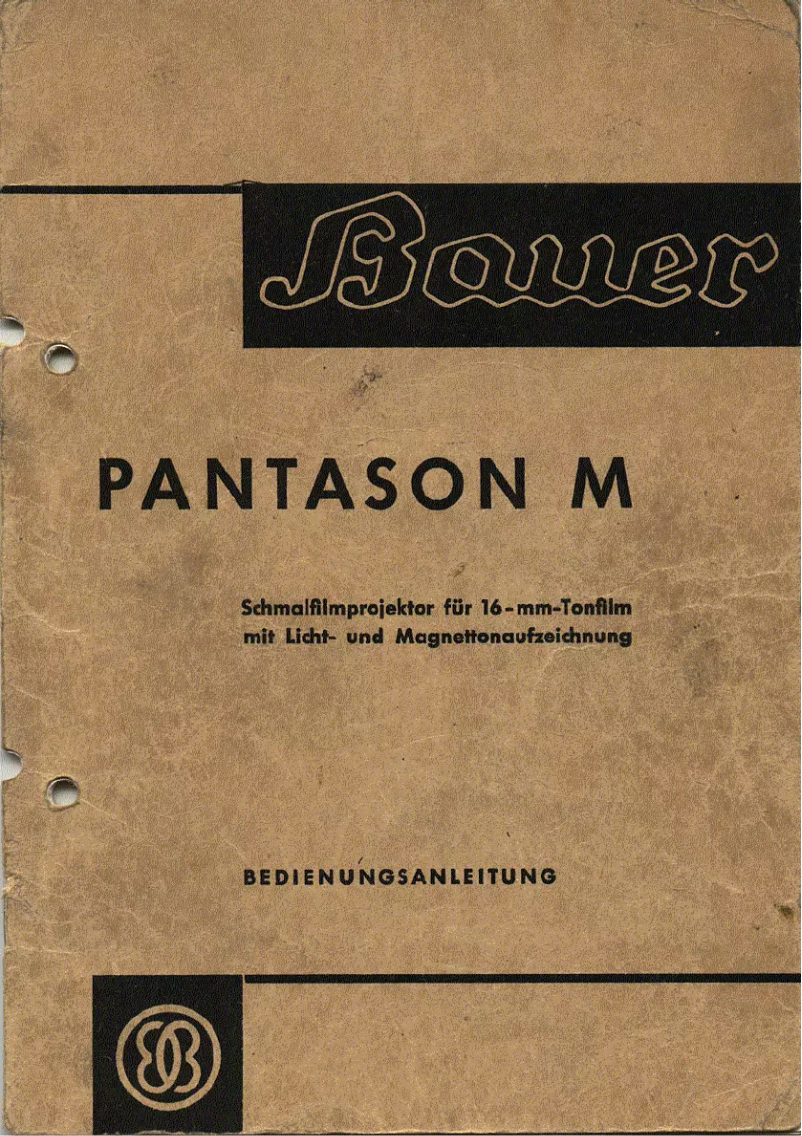 Page n°1 - Manuel utilisateur Bauer Pantason M