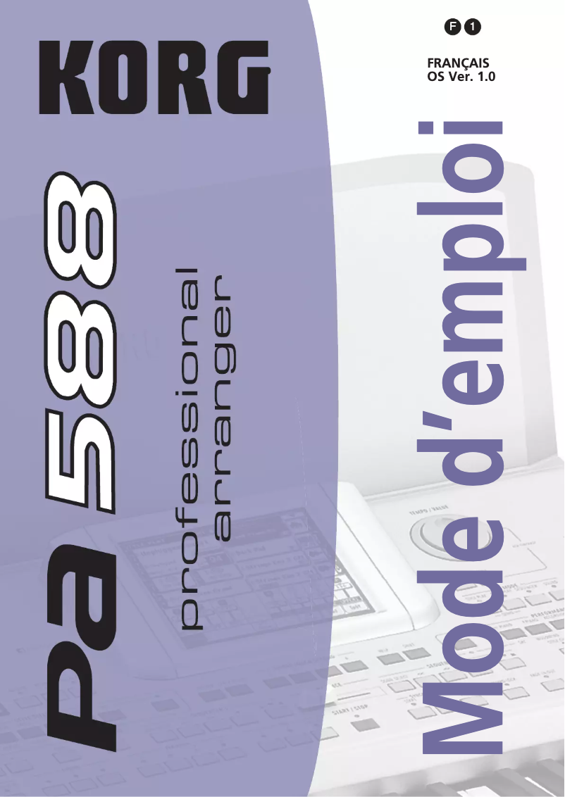 Page n°1 - Manuel utilisateur Korg Pa588