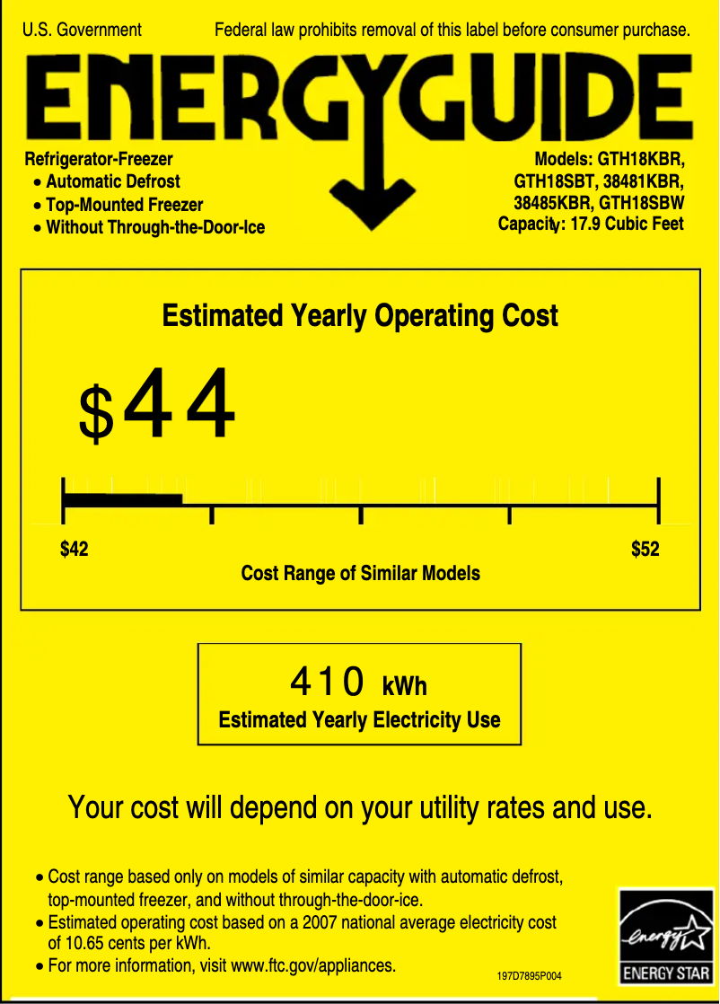 Image de la première page du manuel de l'appareil GTH18KBRBB