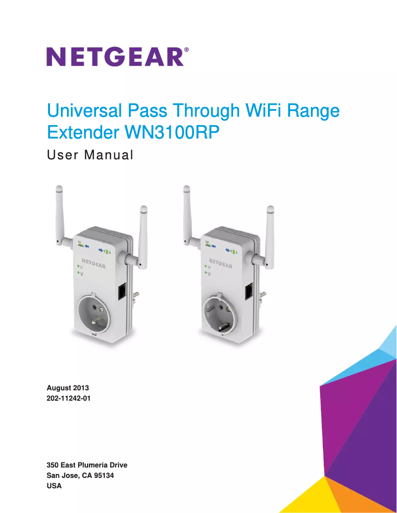 Page n°1 - Manuel utilisateur Netgear WN3100RP