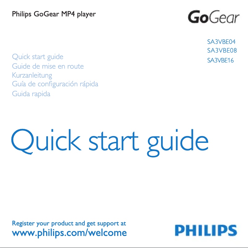 Page n°1 - Manuel utilisateur Philips GoGear SA3DKV