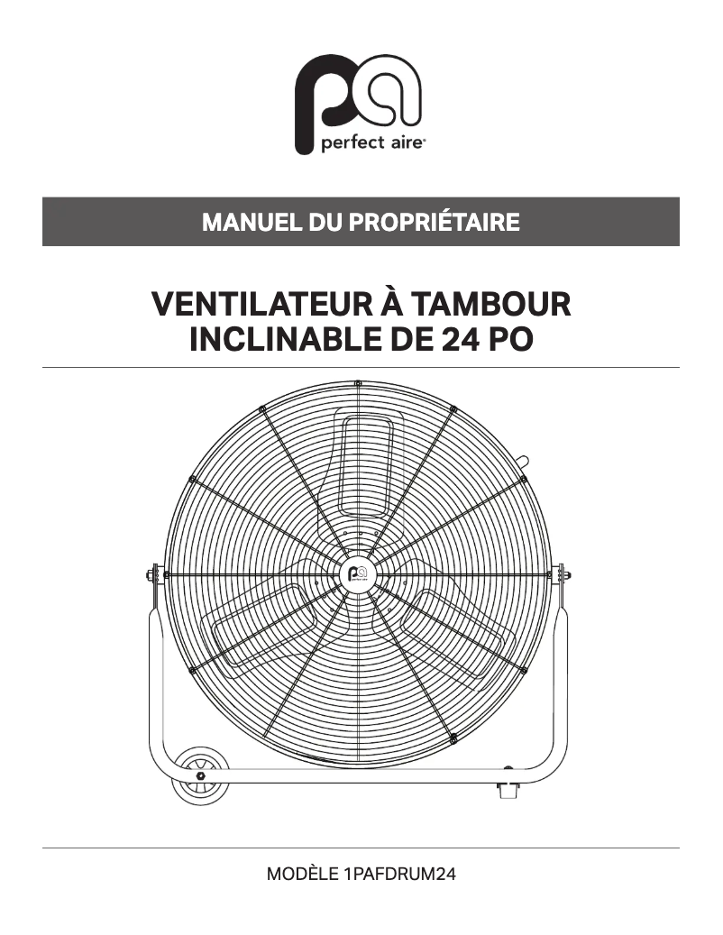 Page 1 de la notice Manuel utilisateur Perfect Aire 1PAFDRUM24