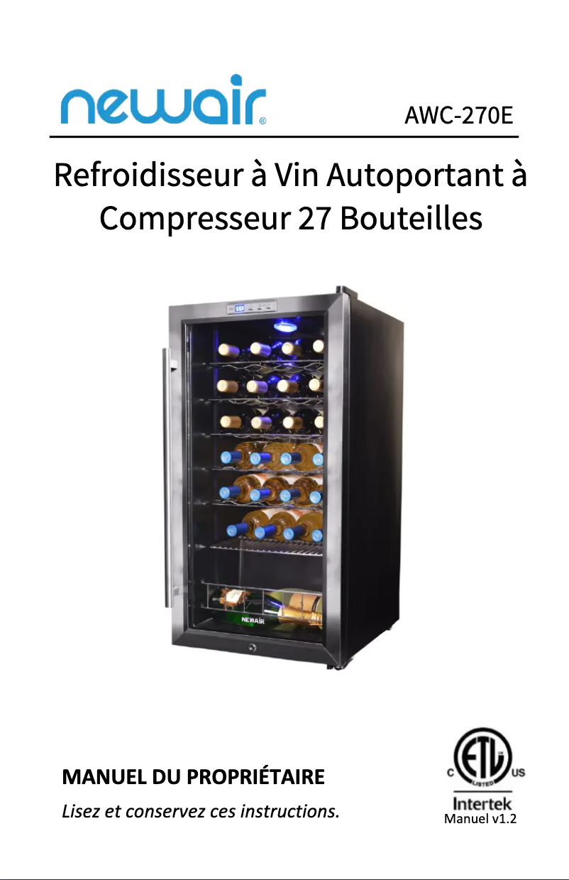 Image de la première page du manuel de l'appareil AWC-270E