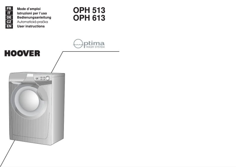 Page n°1 - Manuel utilisateur Hoover OPH 513/1-86S