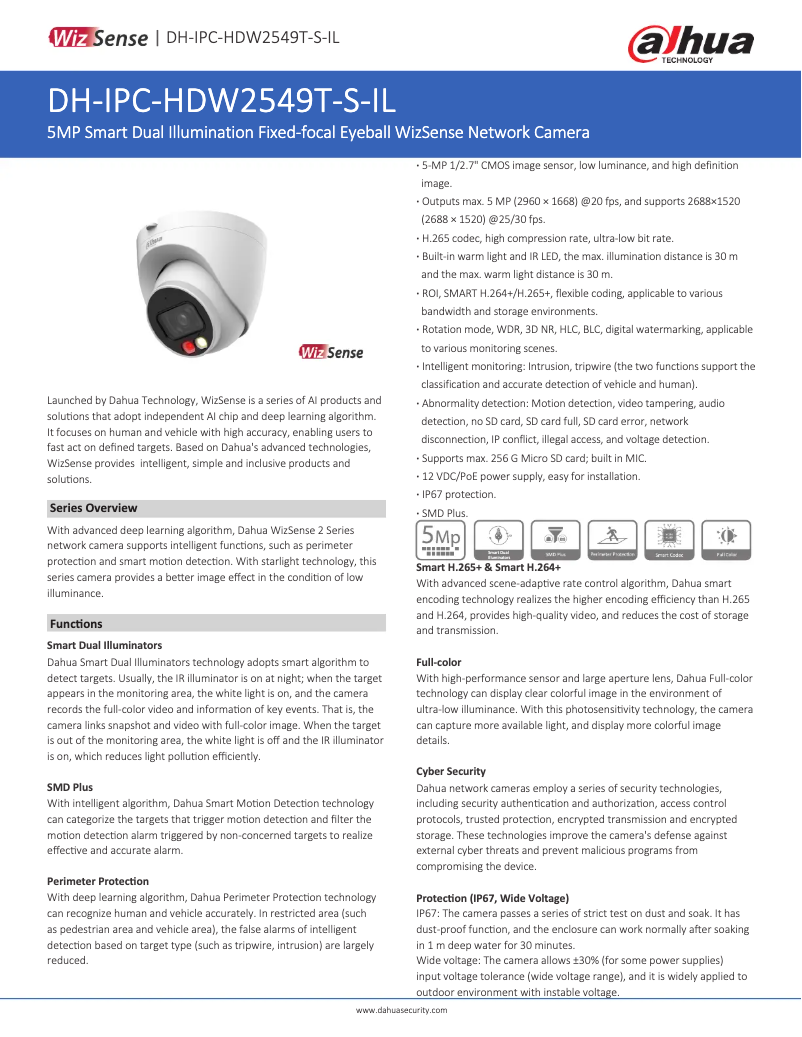 Image de la première page du manuel de l'appareil IPC-HDW2549T-S-IL