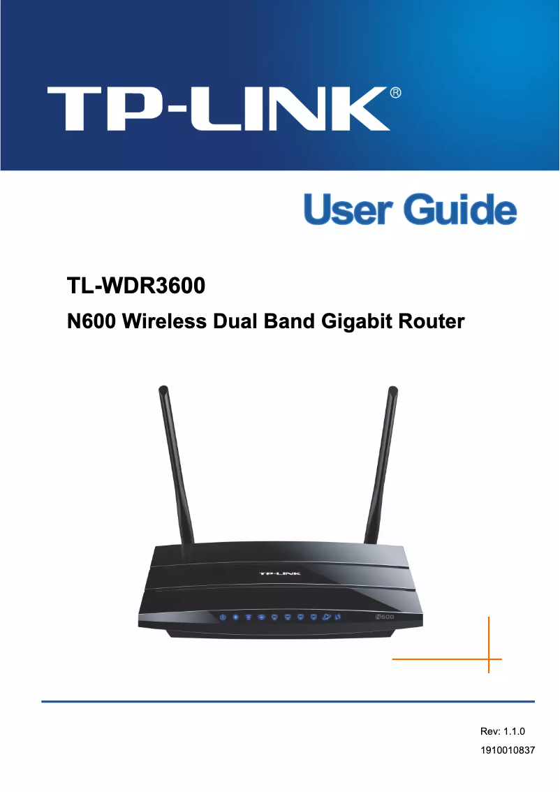 Page 1 de la notice Manuel utilisateur TP-Link TL-WDR3600