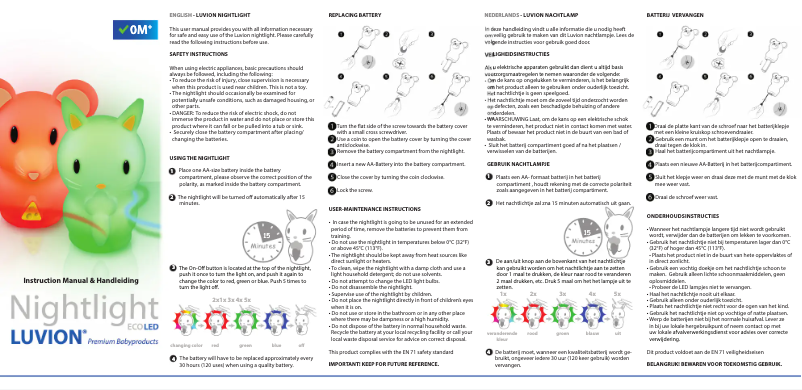Page 1 de la notice Manuel utilisateur Luvion Bunny