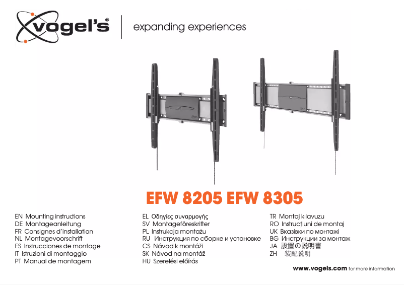 Page n°1 - Manuel utilisateur Vogel's EFW 8305