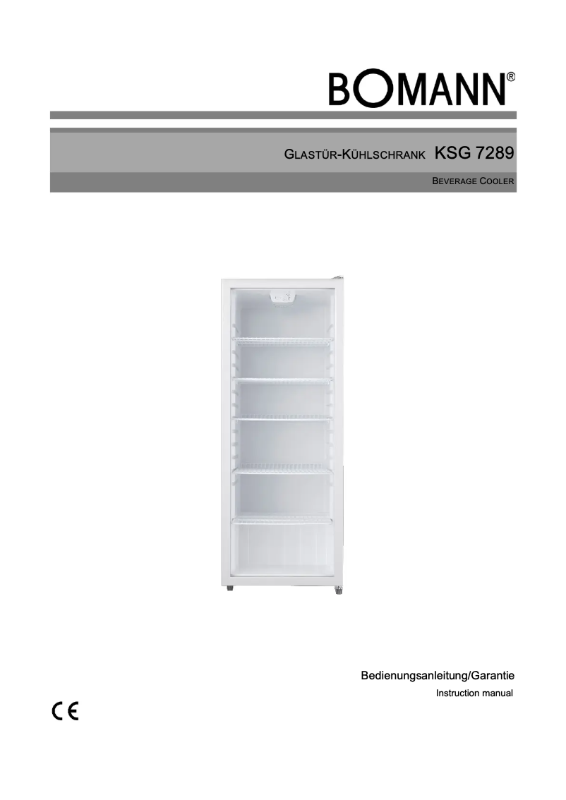 Page 1 de la notice Manuel utilisateur Bomann KSG 7289