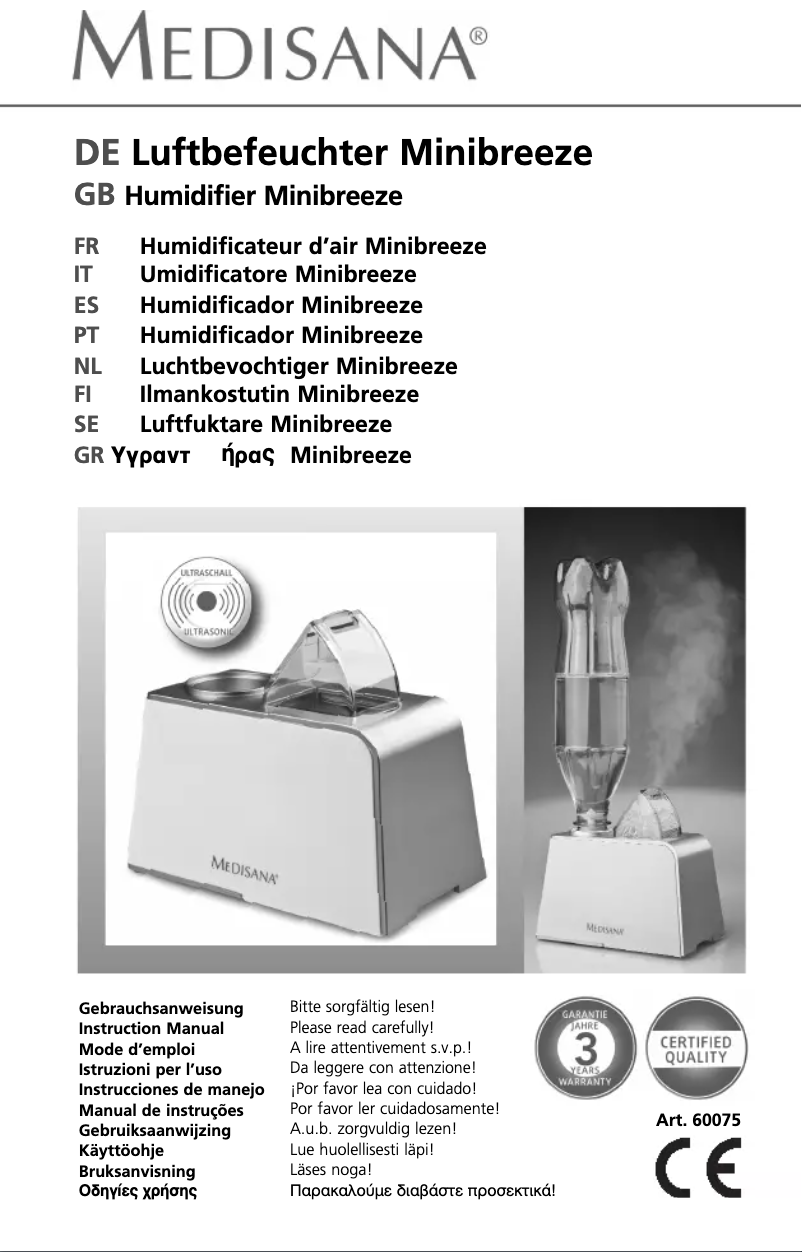 Imagen de la primera página del manual del dispositivo Minibreeze