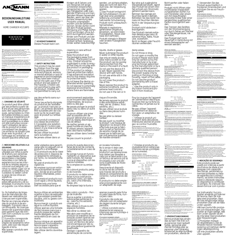 Image de la première page du manuel de l'appareil HC218PD