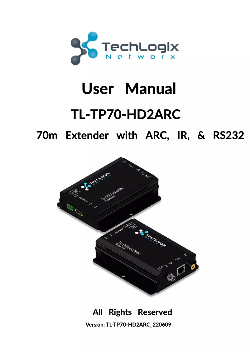 Page 1 de la notice Manuel utilisateur TechLogix Networx TL-TP70-HD2ARC