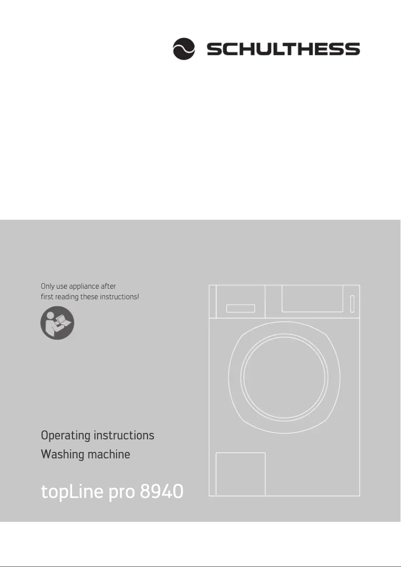 Page 1 de la notice Manuel utilisateur Schulthess topLine pro 8940