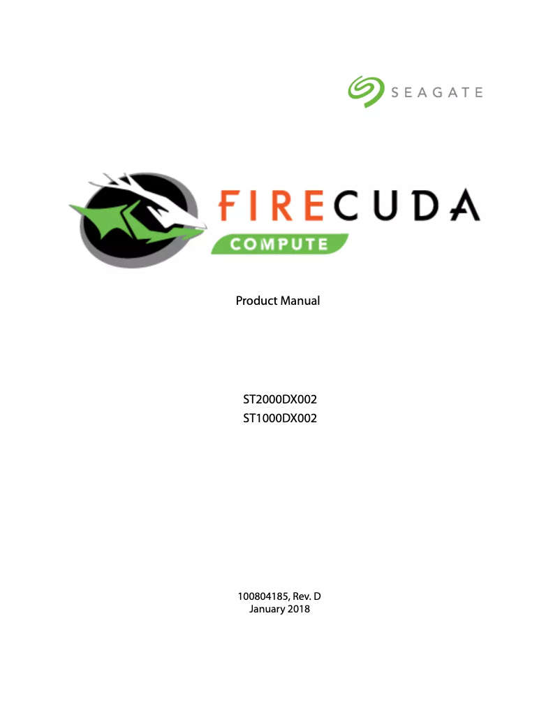 Page n°1 - Manuel utilisateur Seagate Firecuda ST1000LX015