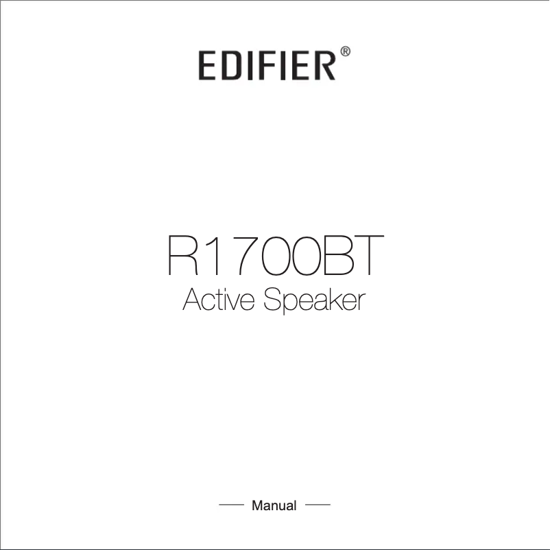 Page n°1 - Manuel utilisateur Edifier R1700BT