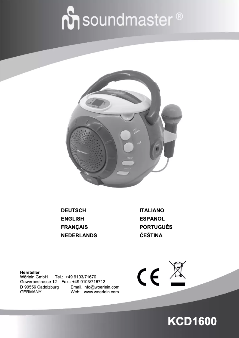 Page 1 de la notice Mode d'emploi Soundmaster KCD1600