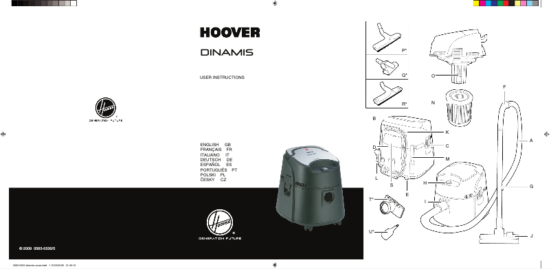 Page n°1 - Manuel utilisateur Hoover Dinamis
