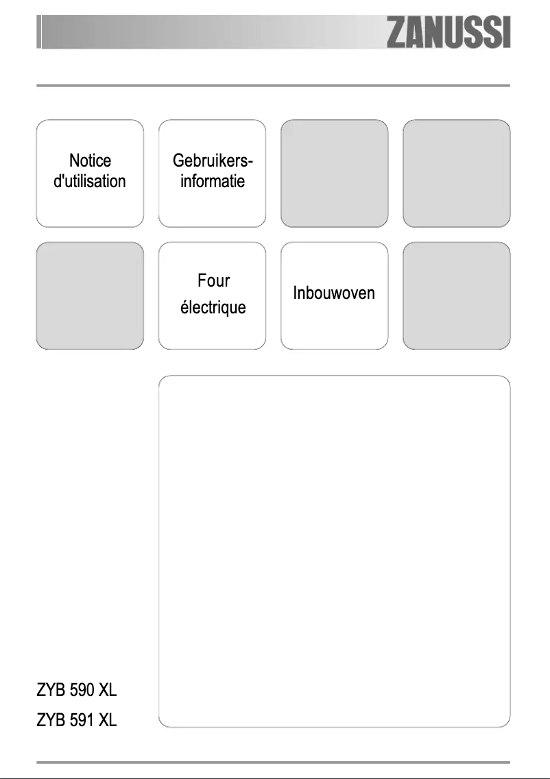 Page 1 de la notice Manuel utilisateur Zanussi ZYB 590 XL