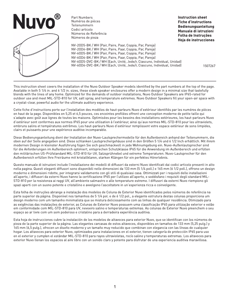 Página 1 del manual Manual de usuario NUVO NV-2OD5-BK