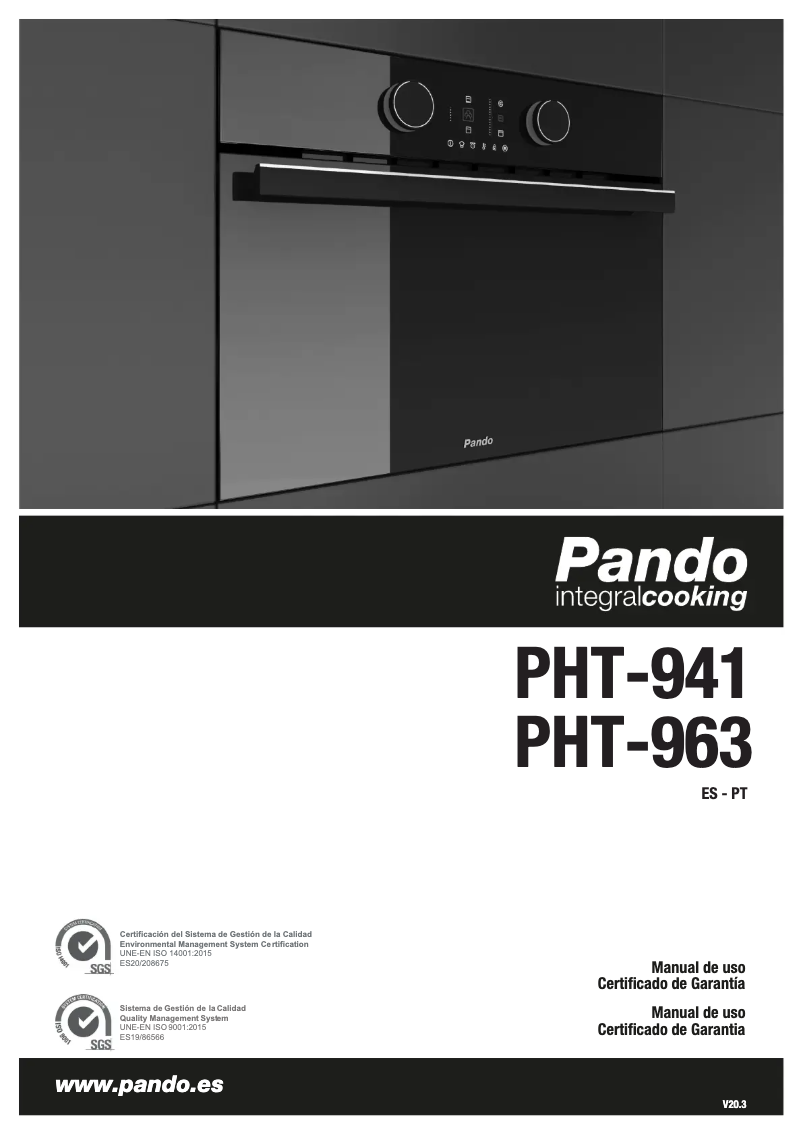 Page 1 de la notice Manuel utilisateur Pando PHT-941