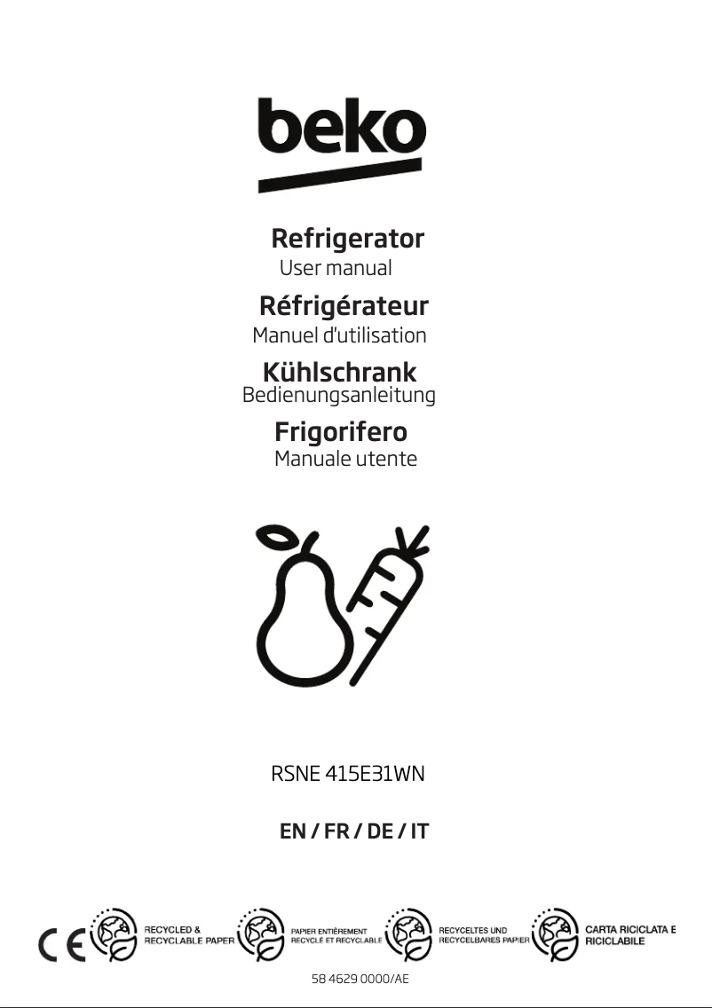 Page n°1 - Manuel utilisateur Beko RSNE415E31WN