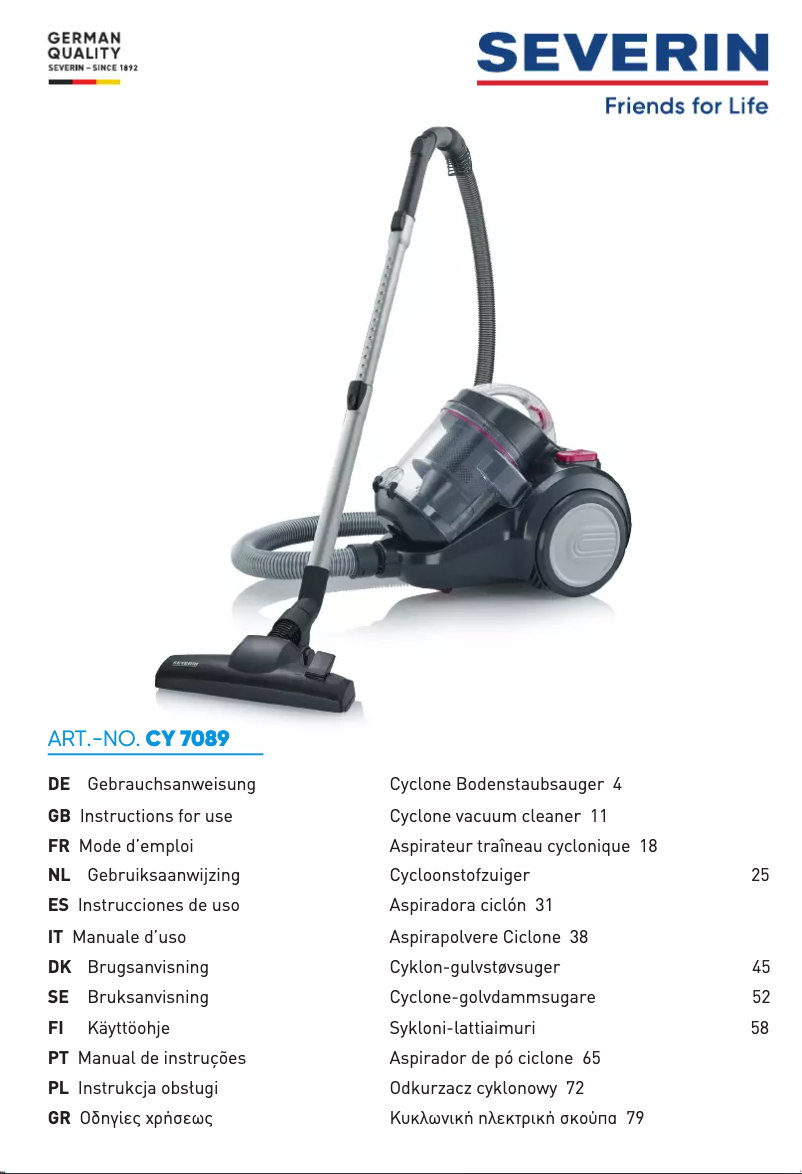 Image de la première page du manuel de l'appareil CY 7089