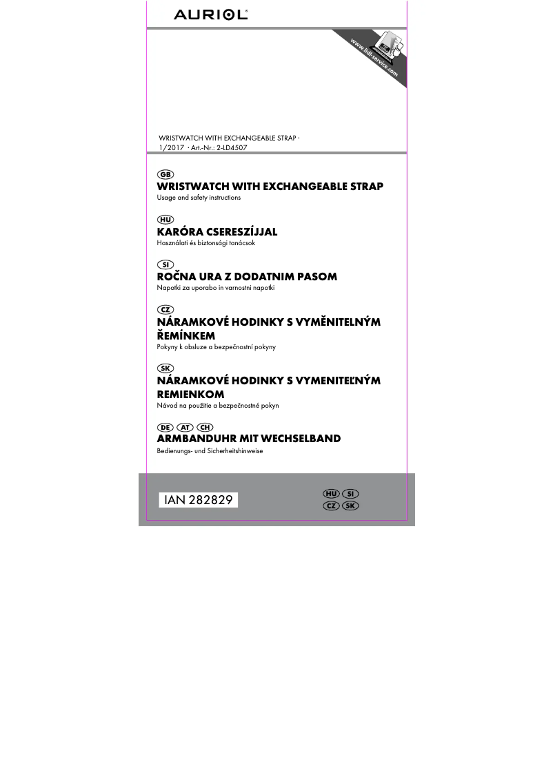 Page 1 de la notice Manuel utilisateur Auriol IAN 282829