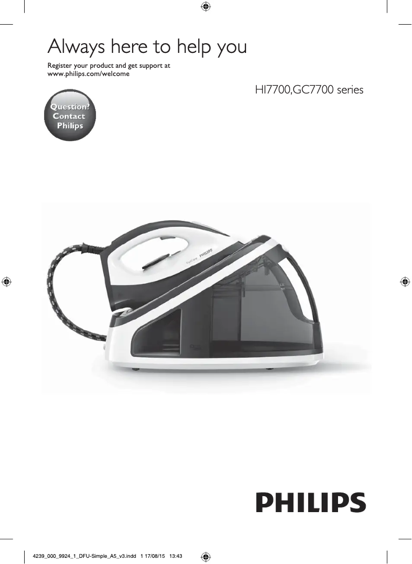 Page 1 de la notice Manuel utilisateur Philips HI 7716