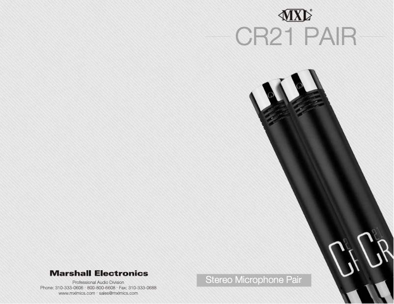 Page 1 de la notice Manuel utilisateur MXL CR21