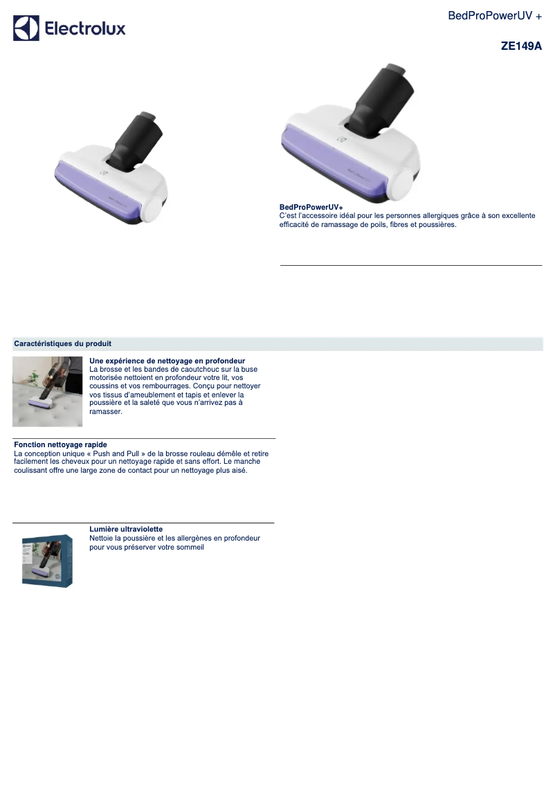 Page n°1 - Manuel utilisateur Electrolux ZE149A