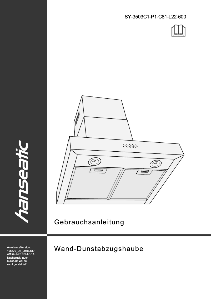 Página 1 del manual Manual de usuario Hanseatic SY-3503C1-P1-C81-L22-600