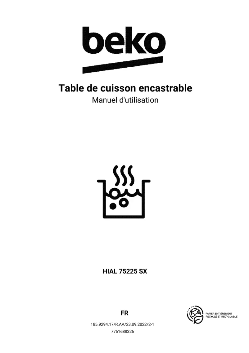 Page n°1 - Manuel utilisateur Beko HIAL 75225 SX