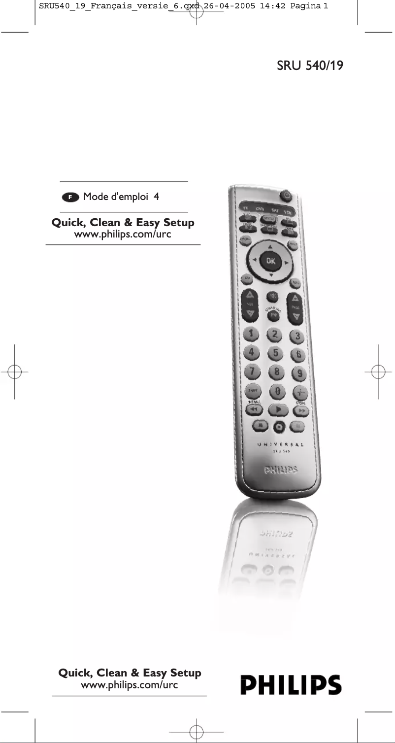 Image de la première page du manuel de l'appareil SRU540