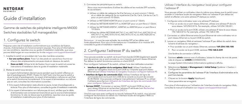 Page n°1 - Guide d'installation Netgear M4350-48G4XF