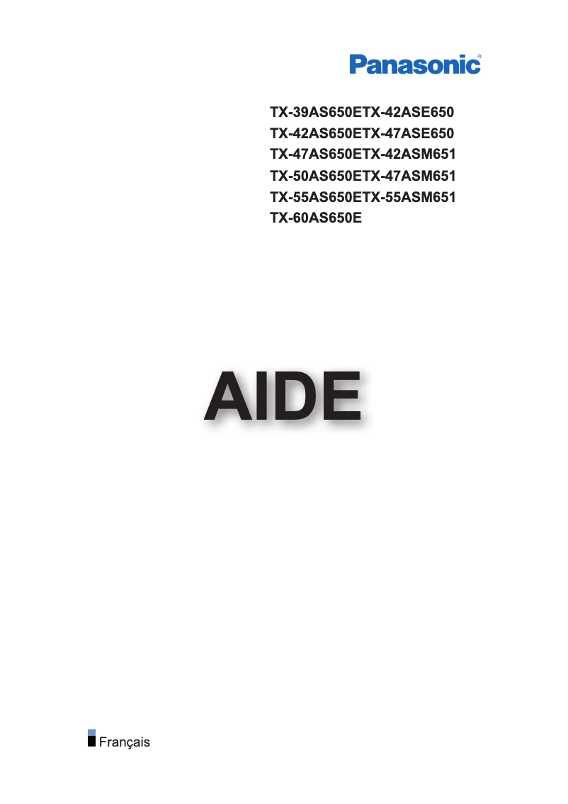 Imagen de la primera página del manual del dispositivo Viera TX-39AS650E