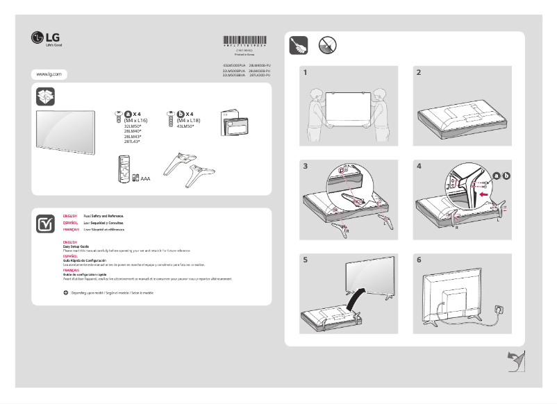 Page 1 de la notice Manuel utilisateur LG 28TL430D