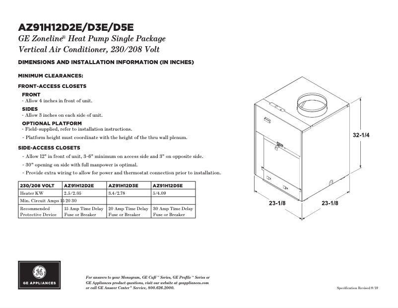 Page n°1 - Fiche technique GE AZ91H12D2E