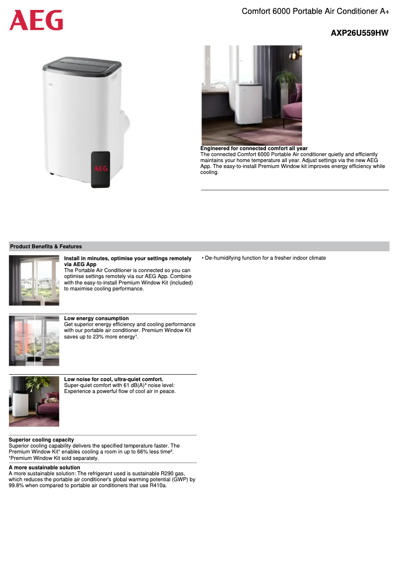Imagen de la primera página del manual del dispositivo AXP26U559HW