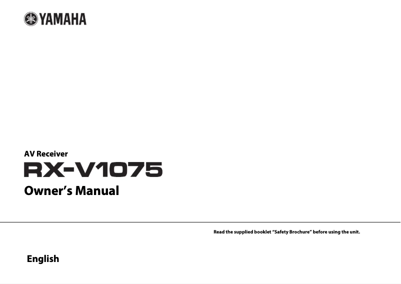 Page 1 de la notice Manuel utilisateur Yamaha RX-V1075