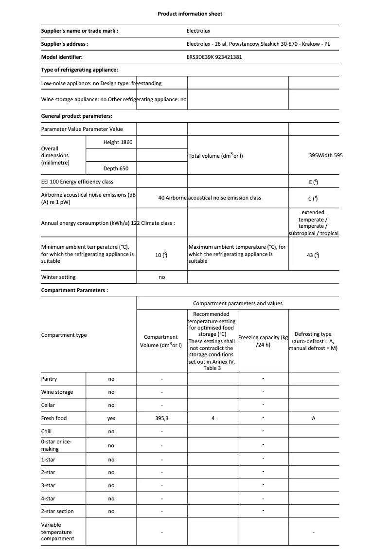 Image de la première page du manuel de l'appareil ERS3DE39K
