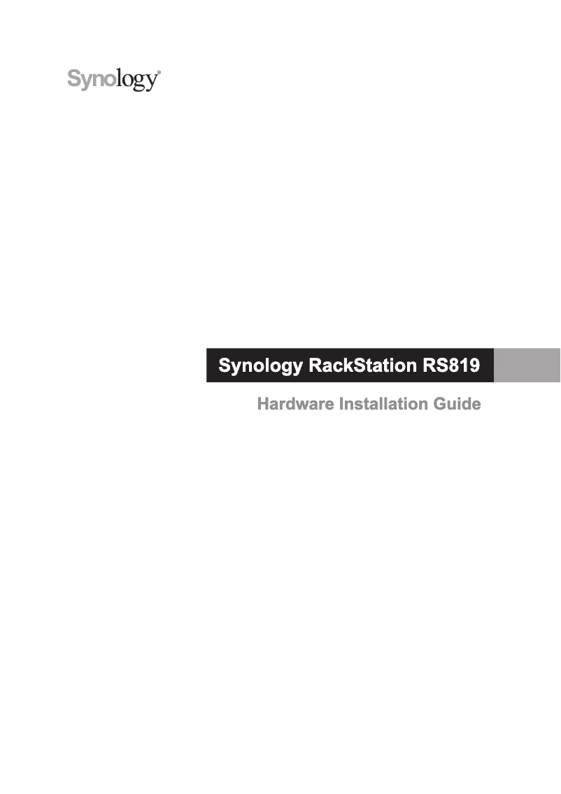 Page 1 de la notice Manuel utilisateur Synology RackStation RS819