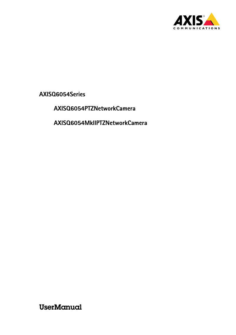 Page 1 de la notice Manuel utilisateur Axis Q6054 MK II