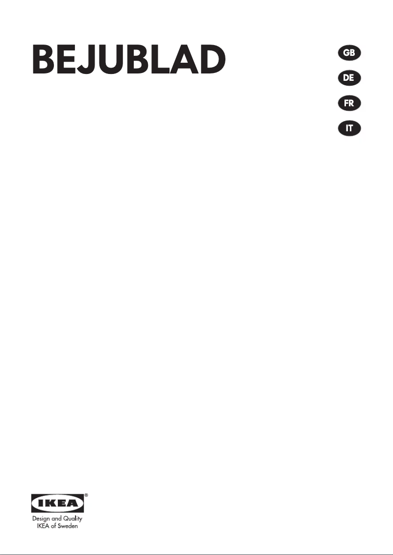 Page 1 de la notice Manuel utilisateur Ikea BEJUBLAD 104.118.50