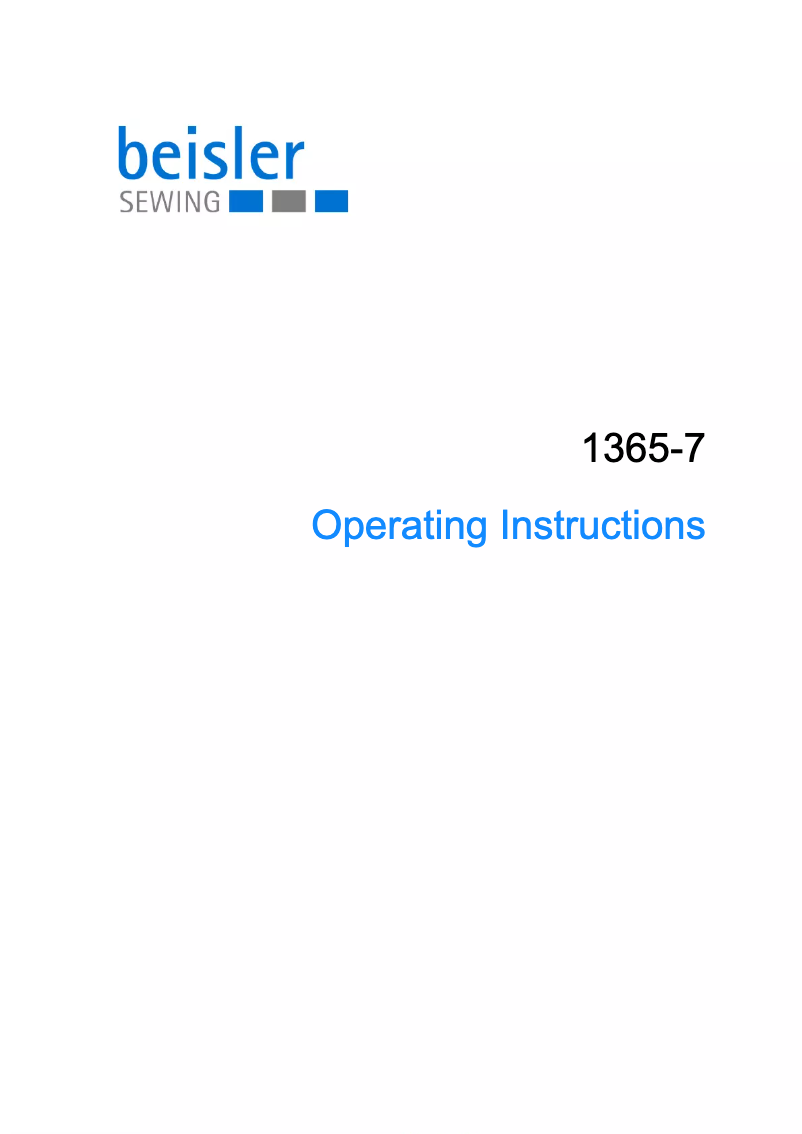 Page n°1 - Manuel utilisateur Dürkopp Adler 1365-7